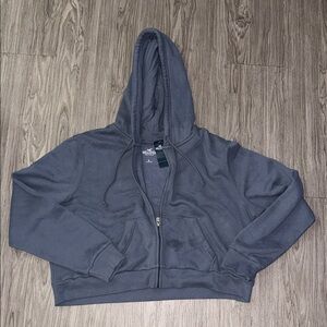 Hollister Women’s Feel Good Easy Full Zip Black Long Sleeve Hoodie Sweatshirt XL